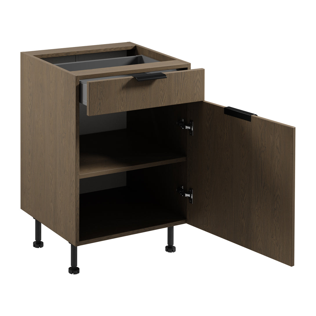 Unterschrank D60S1 P/L AX - Sorento Dunkle Eiche - Ordnung mit modernem Design. - ROYAL24_MARKT