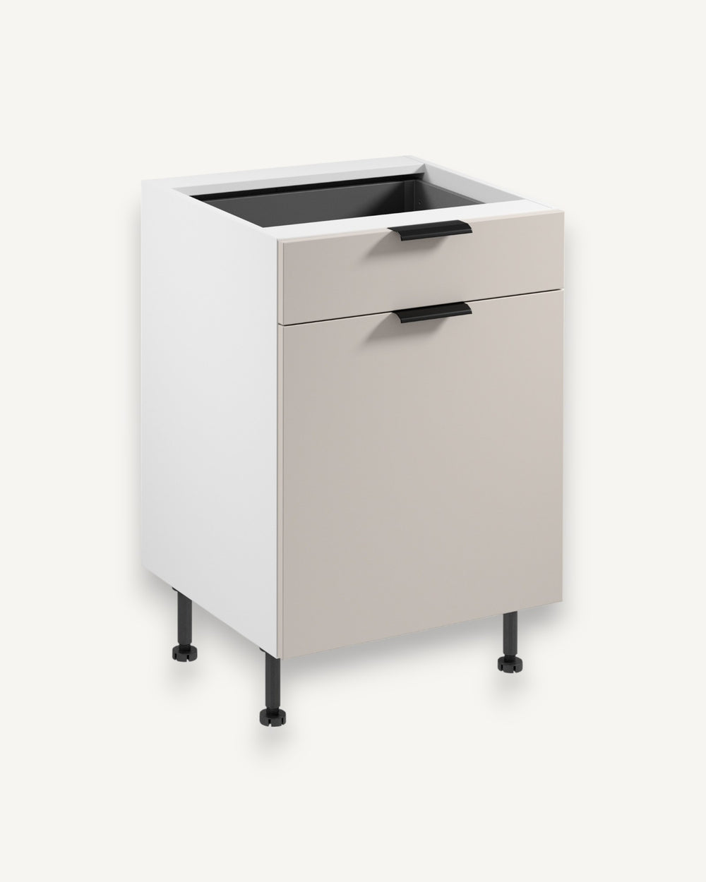 Unterschrank D60S1 P/L AX – Sorento Weiß Beige – Design und Funktion im Einklang.