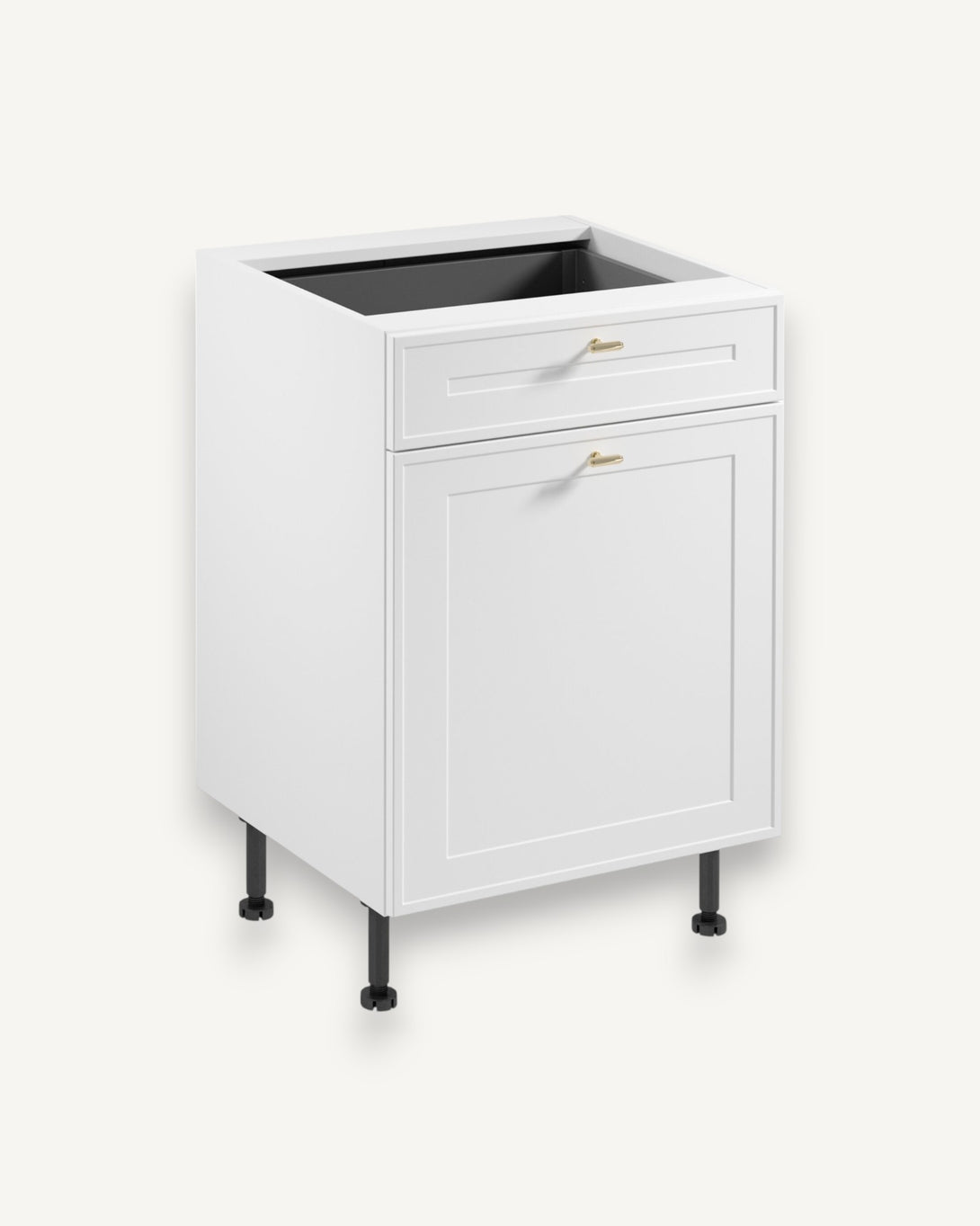 Unterschrank D60S1 P/L AX - Sorento Weiß - Stilvoller Unterschrank für Ihre Küche. - ROYAL24_MARKT