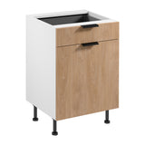 Unterschrank D60S1 P/L AX - Sorento Weiß Sonoma Eiche - Praktische platzsparende Organisation. - ROYAL24_MARKT