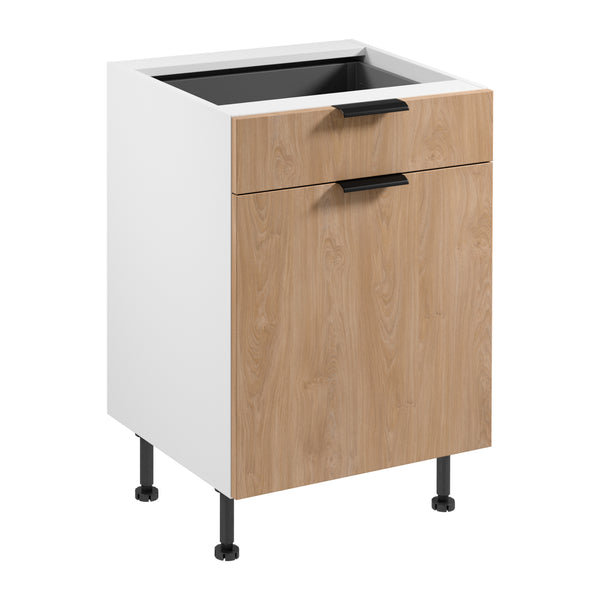 Unterschrank D60S1 P/L AX - Sorento Weiß Sonoma Eiche - Praktische platzsparende Organisation. - ROYAL24_MARKT