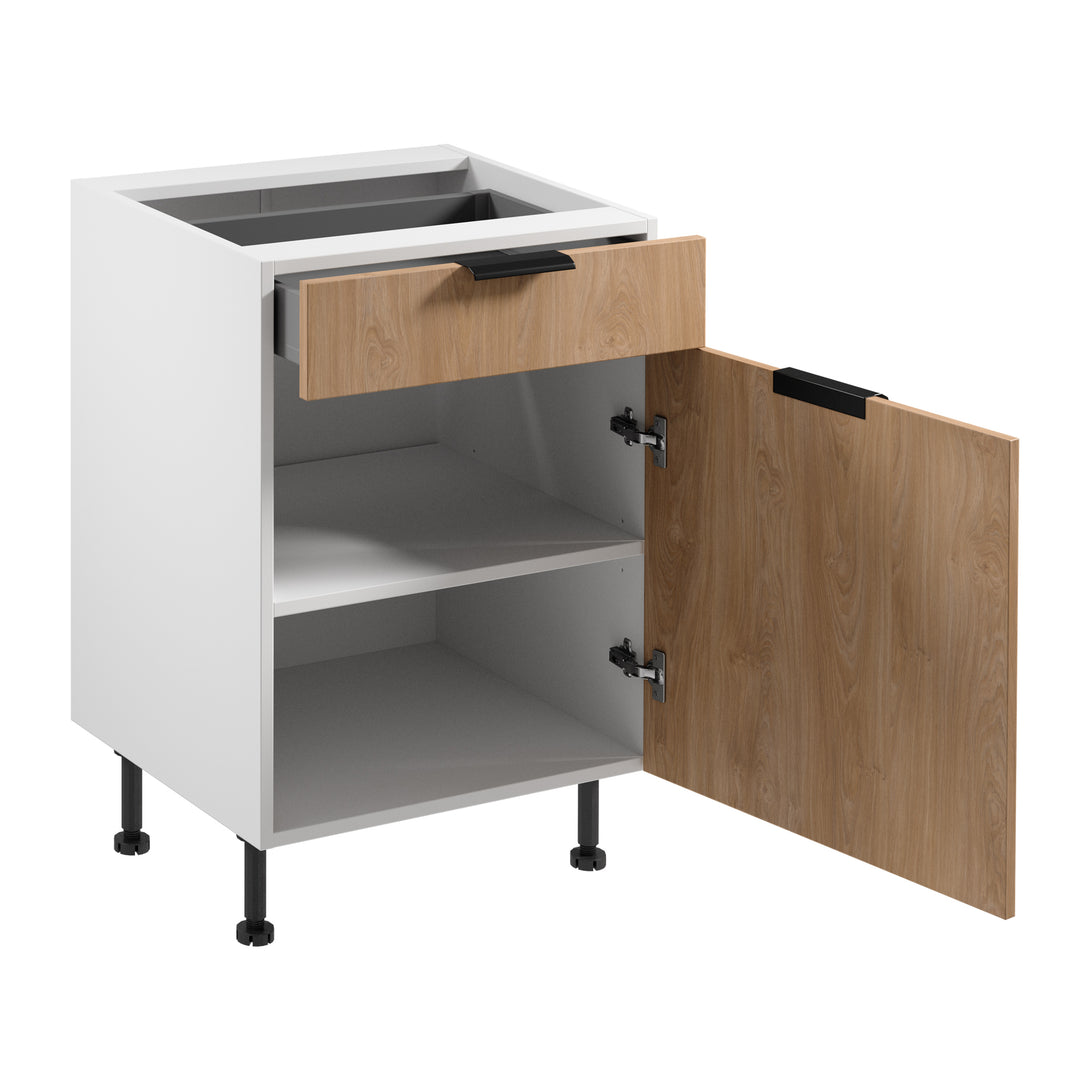 Unterschrank D60S1 P/L AX - Sorento Weiß Sonoma Eiche - Praktische platzsparende Organisation. - ROYAL24_MARKT