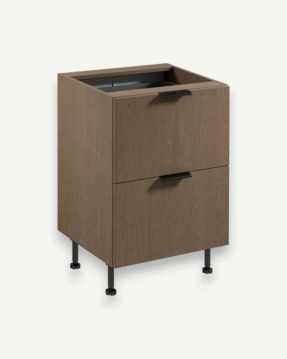 Unterschrank D60S2+1 AX – Sorento Dunkle Eiche – Perfekter Begleiter für jede Küche.