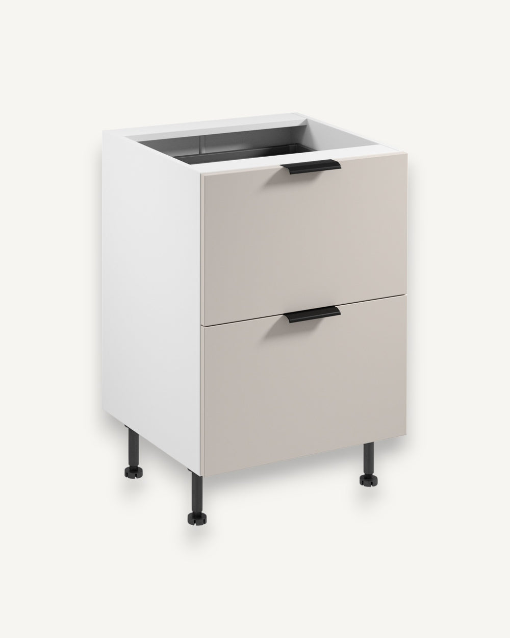 Unterschrank D60S2+1 AX - Sorento Weiß Beige - Ordnung und Stil vereint.