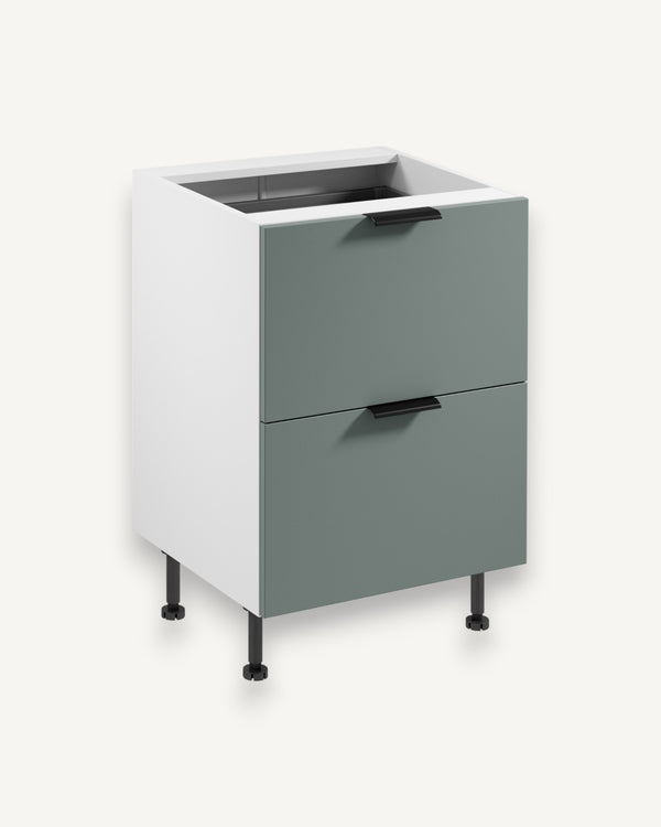 Unterschrank D60S2+1 AX - Sorento Weiß Grün - Mehr Platz für Vorräte und Küchenutensilien. - ROYAL24_MARKT