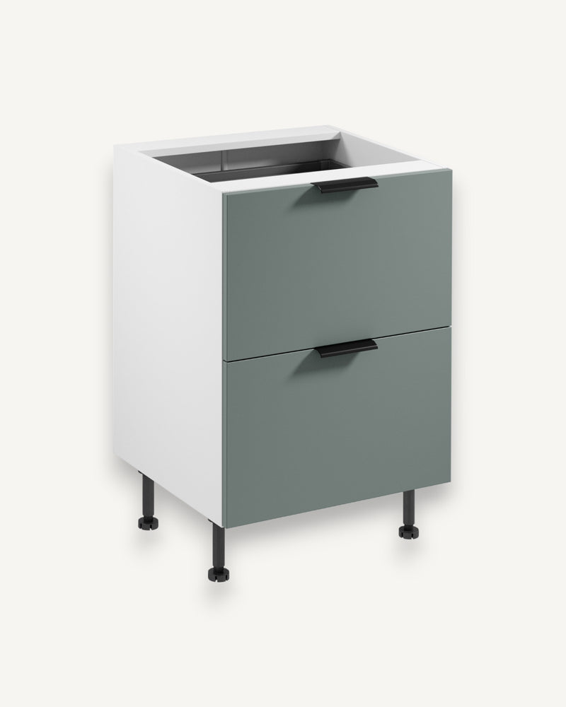 Unterschrank D60S2+1 AX – Sorento Weiß Grün – Mehr Platz für Vorräte und Küchenutensilien.
