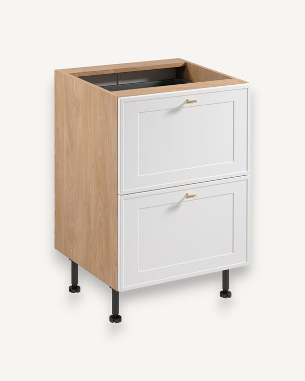 Unterschrank D60S2+1 AX - Sorento Sonoma Eiche Weiß - Elegantes und langlebiges Design für Ihre Küche. - ROYAL24_MARKT