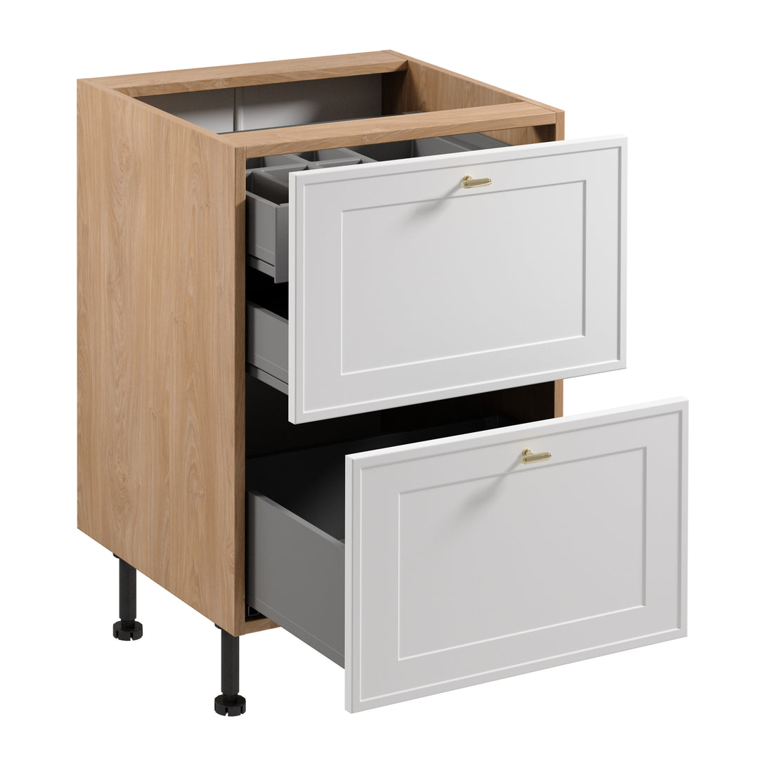 Unterschrank D60S2 AX -Sorento Sonoma Eiche Weiß - Für eine präzisere Organisation Ihrer Küche. - ROYAL24_MARKT