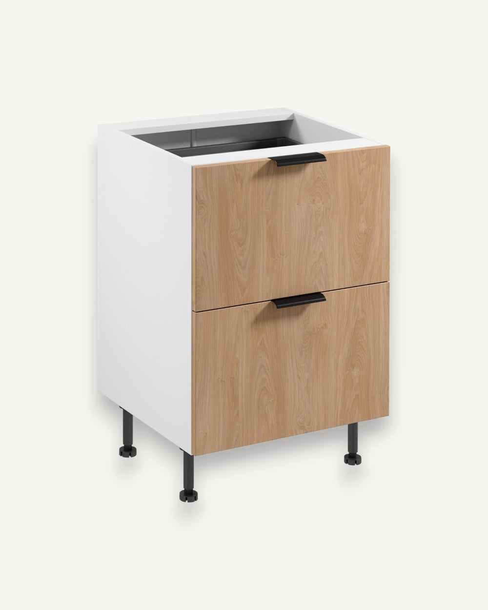 Unterschrank D60S2+1 AX – Sorento Weiß Sonoma Eiche – Mit zwei geräumi – ROYAL24_MARKT