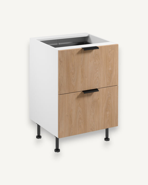 Unterschrank D60ZS AX -Sorento Weiß Sonoma Eiche - Organisiertes Design für Ihre Küche. - ROYAL24_MARKT