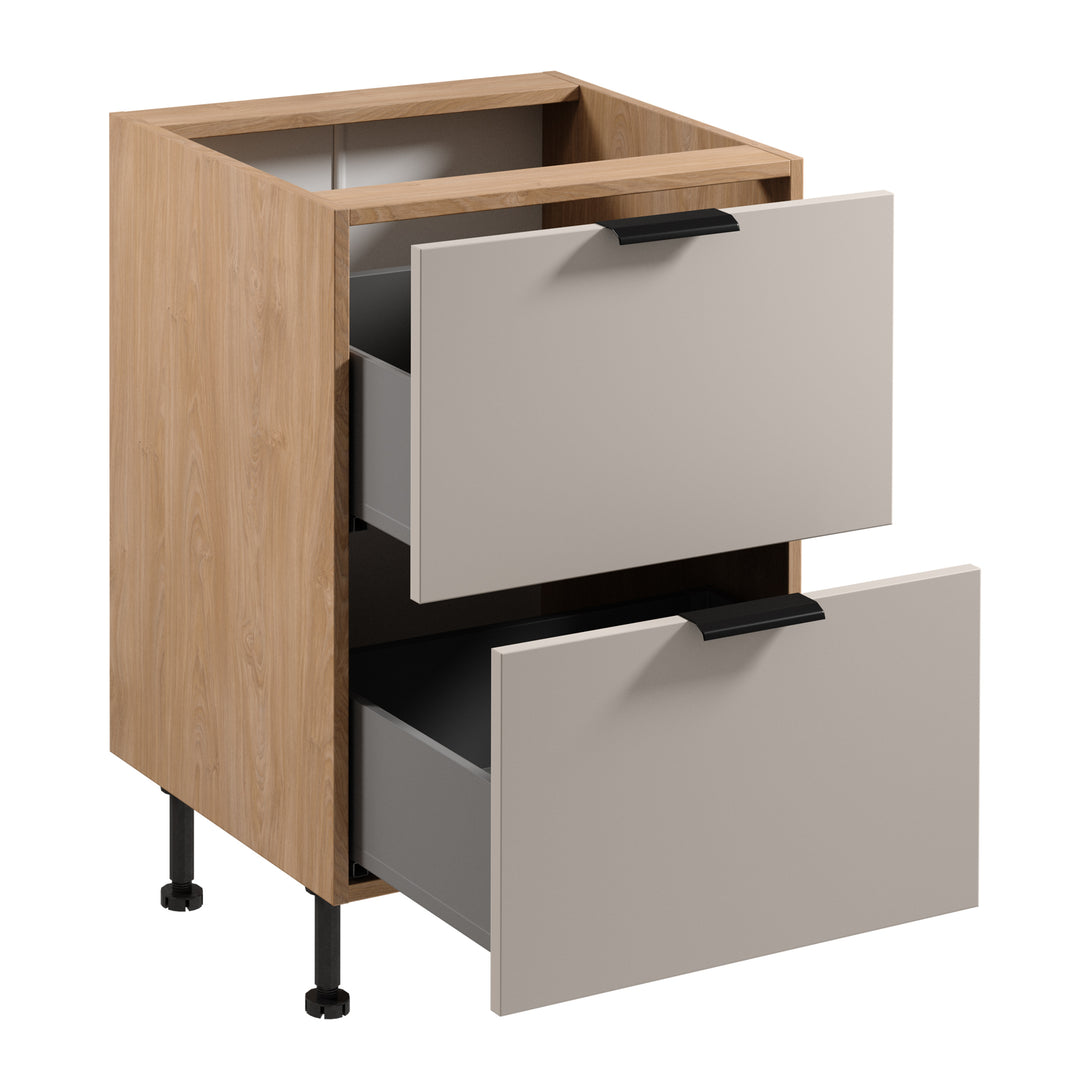 Unterschrank D60S2+1 AX - Sorento Beige Sonoma Eiche - perfekte Organisation in Ihrer Küche - ROYAL24_MARKT