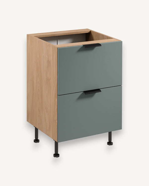 Unterschrank D60S2 AX - Sorento Grün Sonoma Eiche - Funktional, platzsparend und stilvoll. - ROYAL24_MARKT