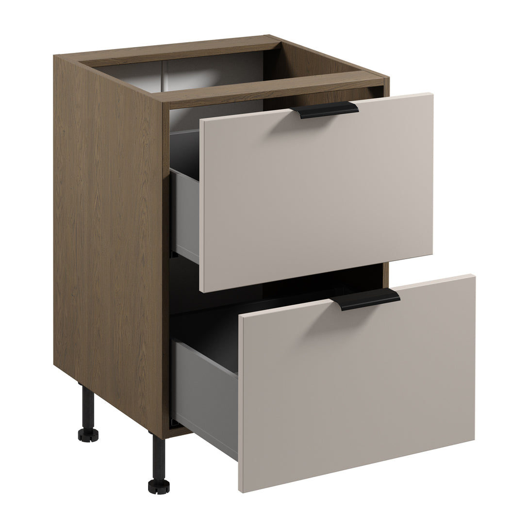 Unterschrank D60S2 AX - Sorento Beige - Praktisch und stilvoll in jeder Küche. - ROYAL24_MARKT
