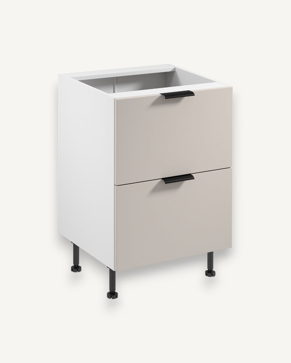 Unterschrank D60S2 AX – Sorento Weiß Beige – Praktische Schränke für den Alltag.