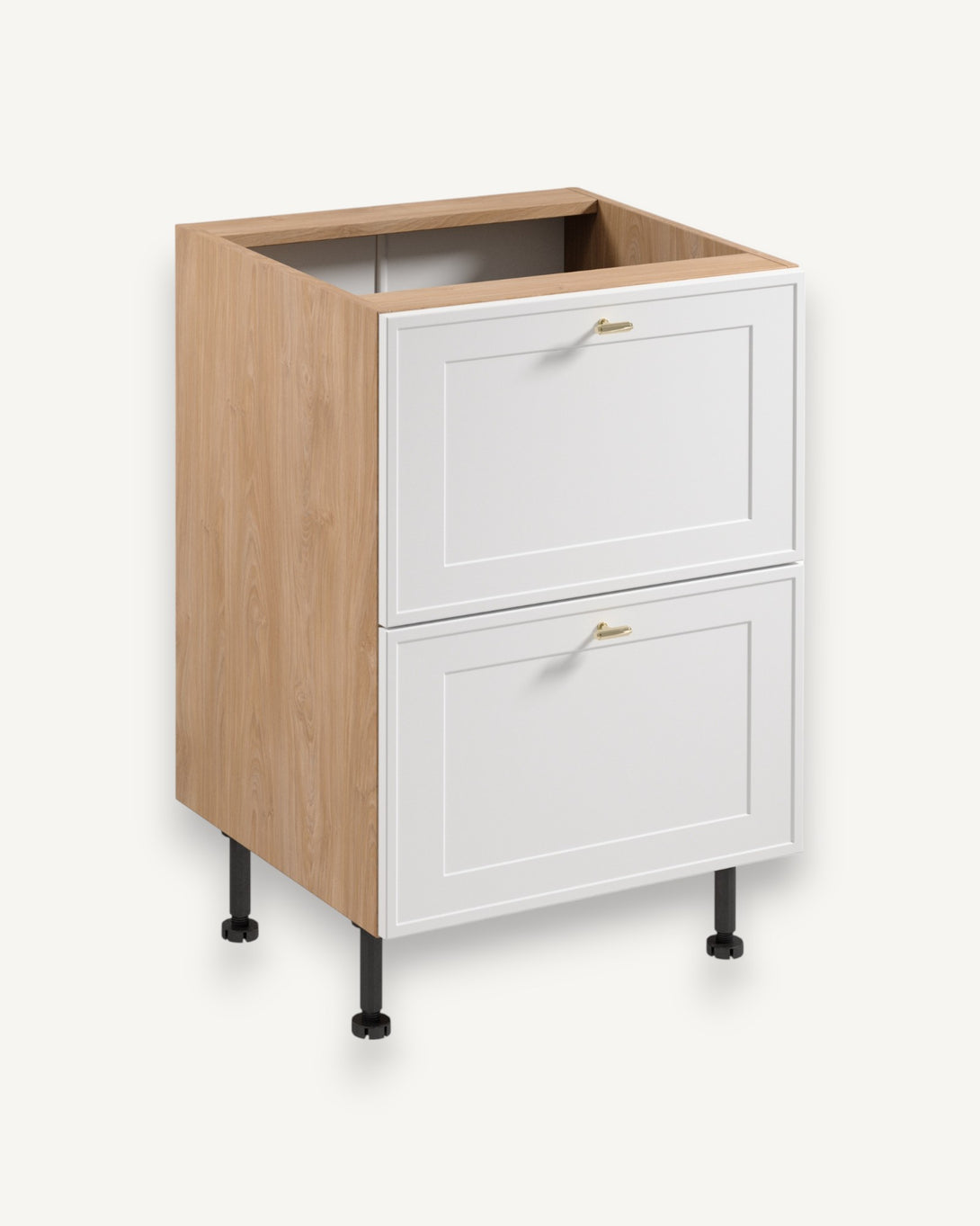 Unterschrank D60S2 AX -Sorento Sonoma Eiche Weiß - Für eine präzisere Organisation Ihrer Küche. - ROYAL24_MARKT