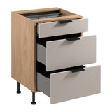Unterschrank D60S3 AX - Sorento Beige Sonoma Eiche - Design – Funktionalität trifft Eleganz - ROYAL24_MARKT