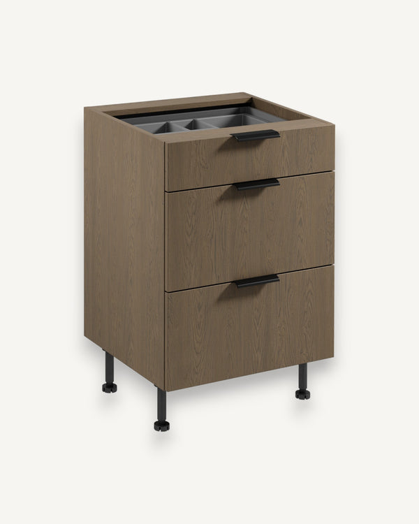 Unterschrank D60S3 AX - Sorento Dunkle Eiche - Unterschrank für höchsten Komfort. - ROYAL24_MARKT