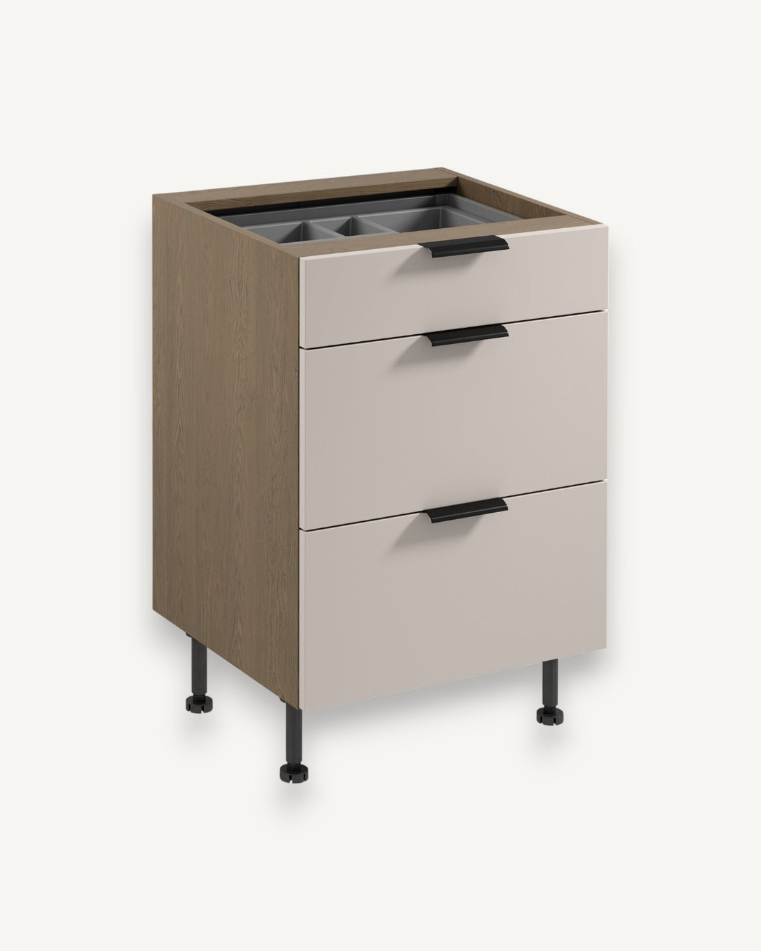 Unterschrank D60S3 AX - Sorento Beige - Die Basis für Ihre Küchenorganisation. - ROYAL24_MARKT