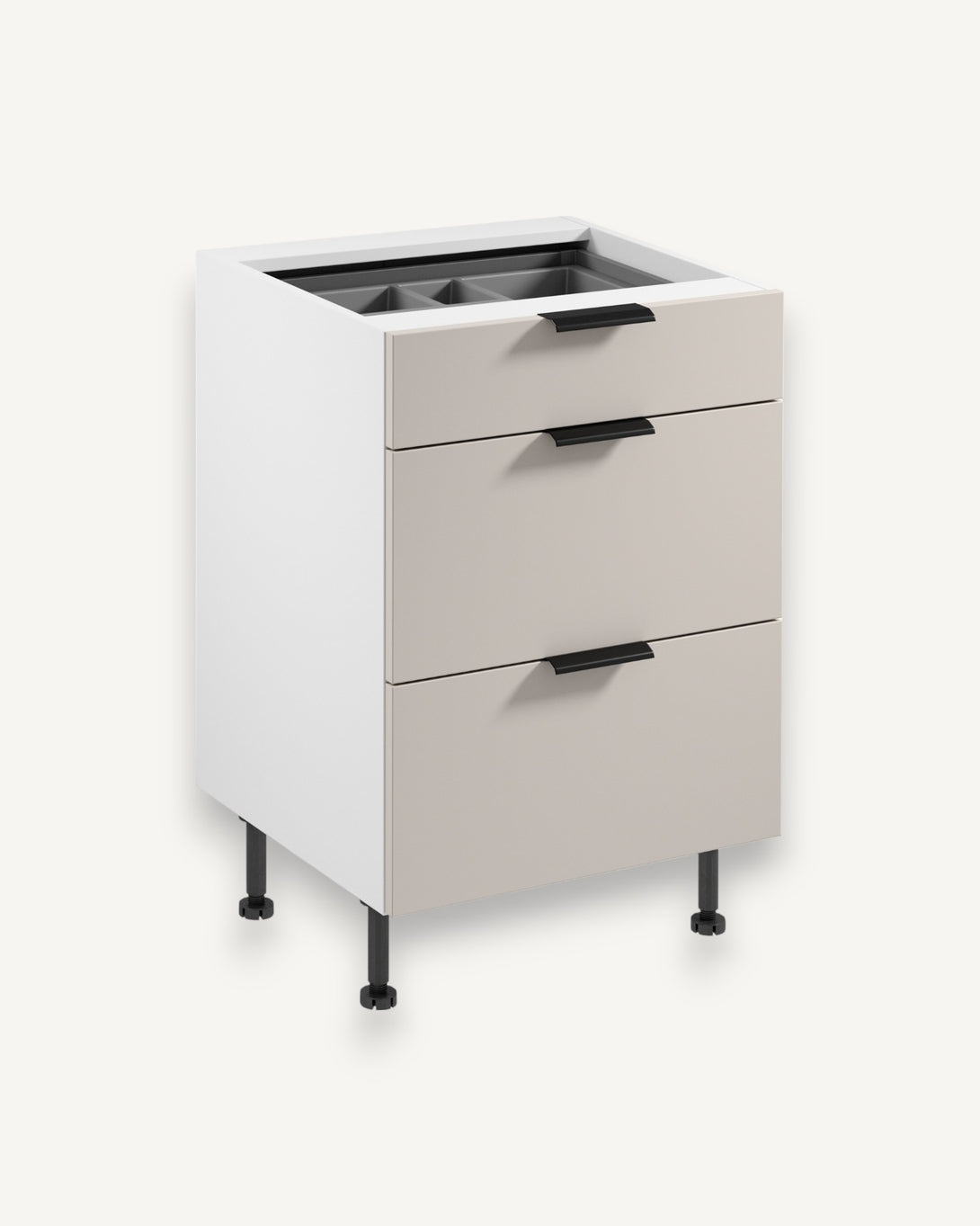 Unterschrank D60S3 AX - Sorento Weiß Beige - Kompakte Lösungen für mehr Platz. - ROYAL24_MARKT