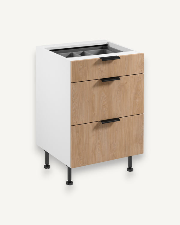 Unterschrank D60S3 AX - Sorento Weiß Sonoma Eiche - ROYAL24_MARKT