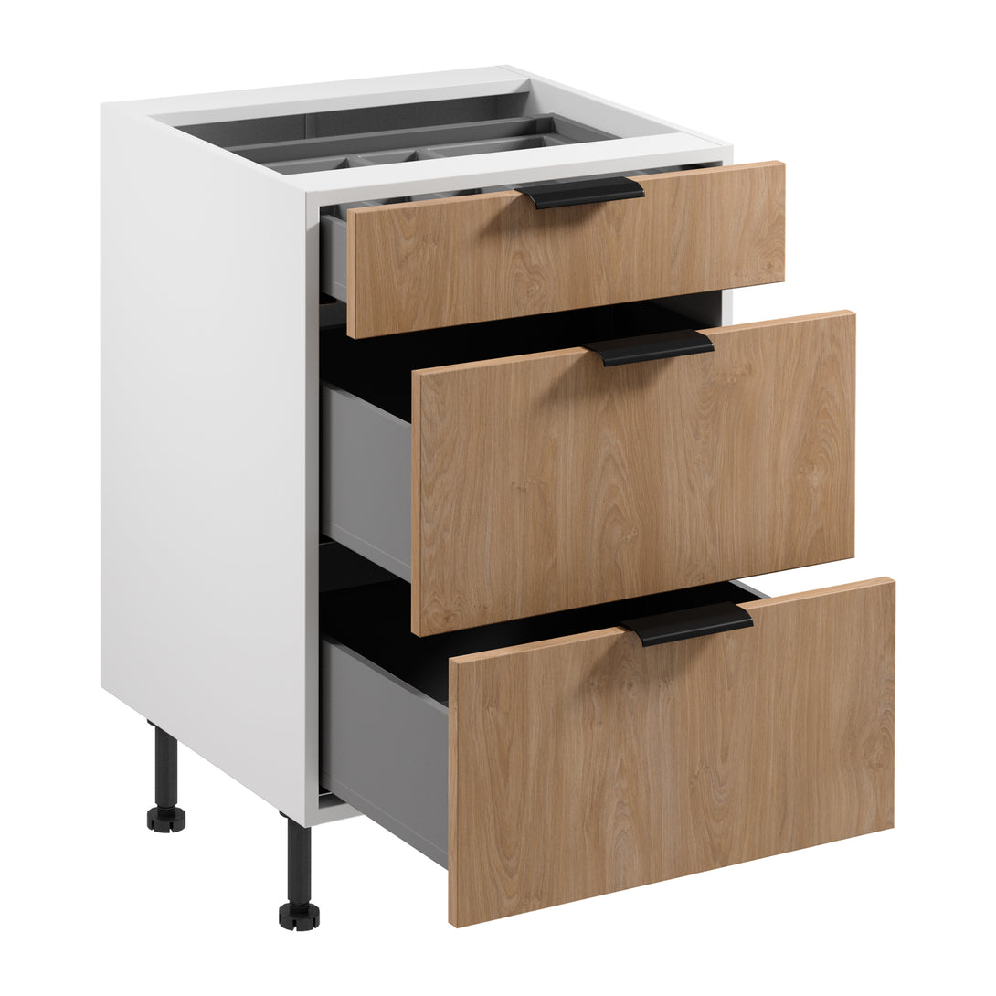 Unterschrank D60S3 AX - Sorento Weiß Sonoma Eiche - ROYAL24_MARKT