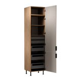 Hochschrank D60T P/L AX - Sorento Beige Sonoma Eiche - langlebig und pflegeleicht - ROYAL24_MARKT