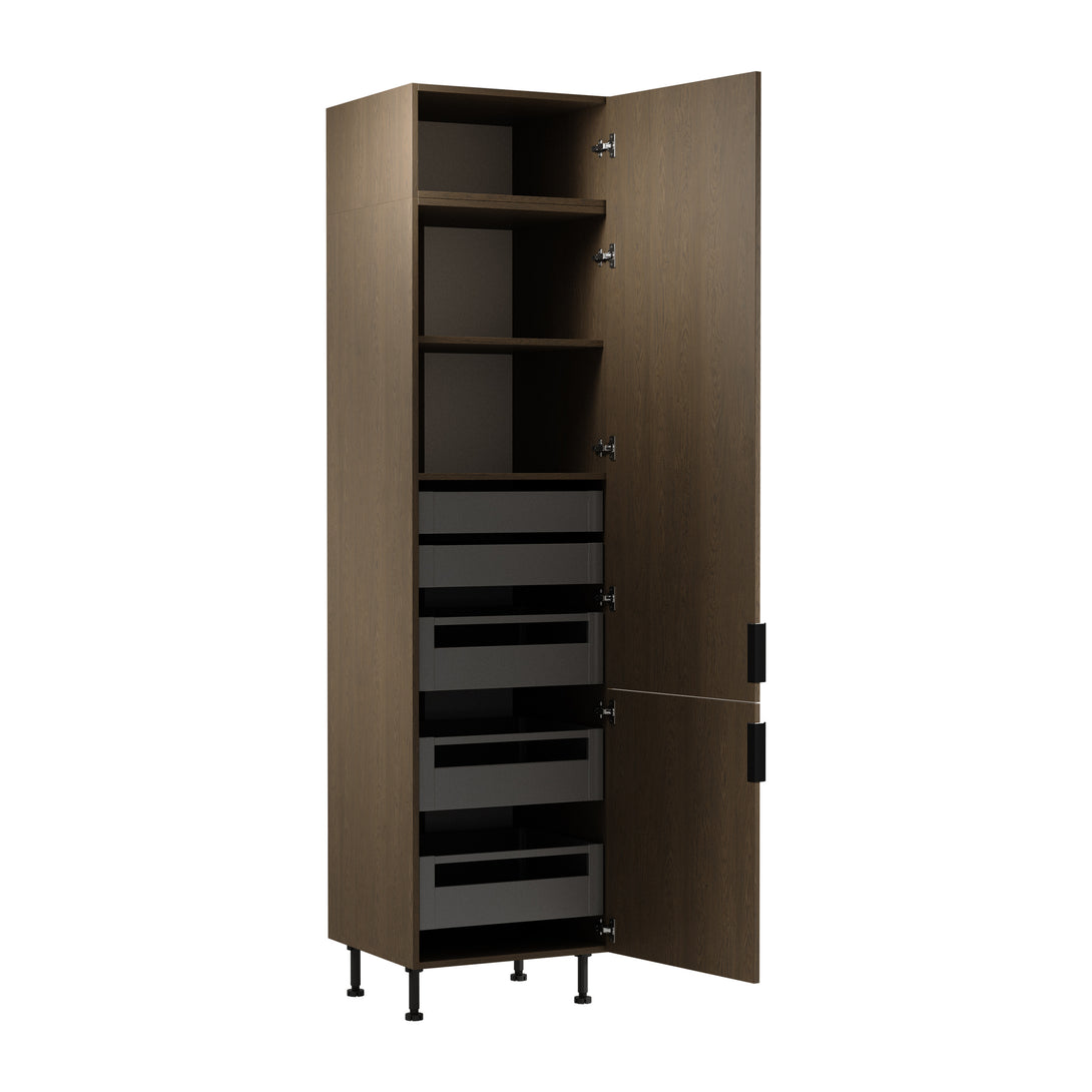 Hochschrank D60T P/L AX - Sorento Dunkle Eiche - Der Hochschrank für maximale Ordnung. - ROYAL24_MARKT