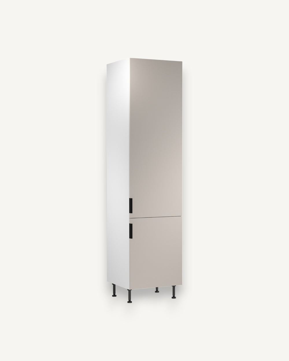Hochschrank D60T P/L AX – Sorento Weiß Beige – Cleveres Stauraumwunder für kleine Küchen.