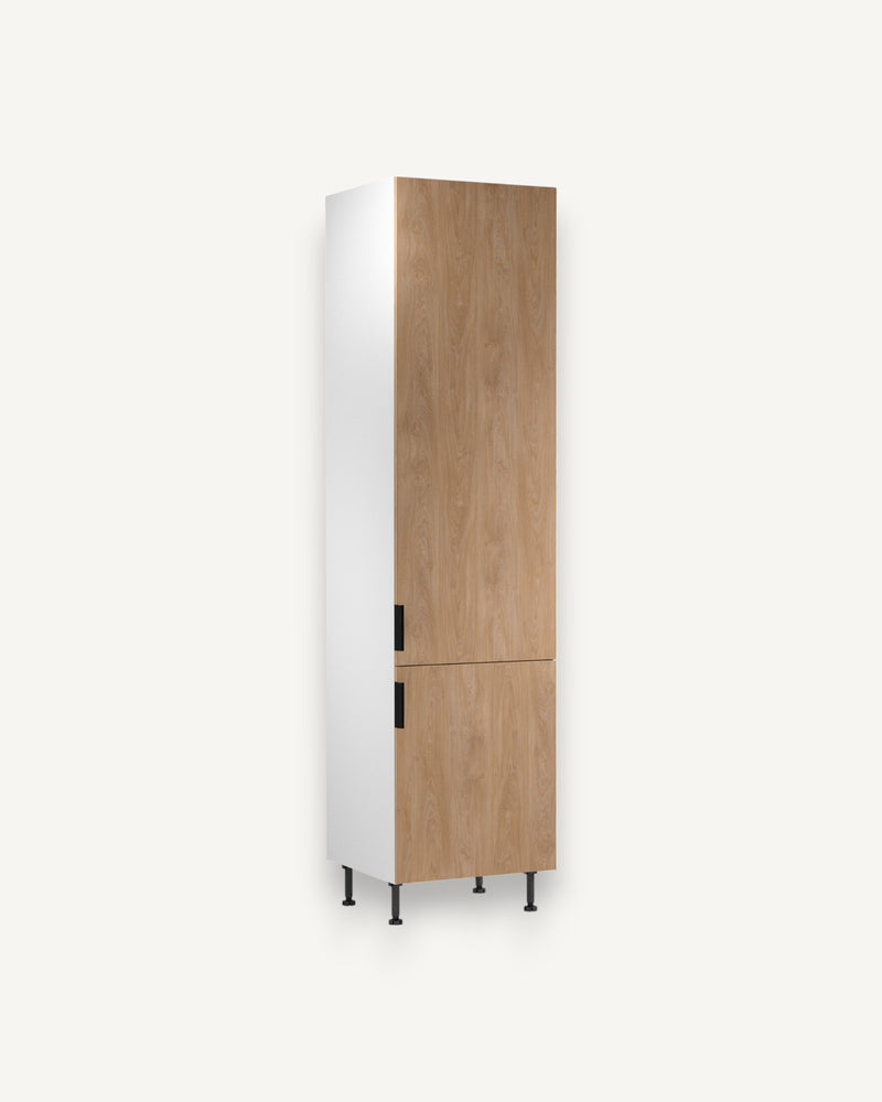 Hochschrank D60T P/L AX – Sorento Weiß Sonoma Eiche – Elegantes und vielseitiges Design für Ihre Küche.