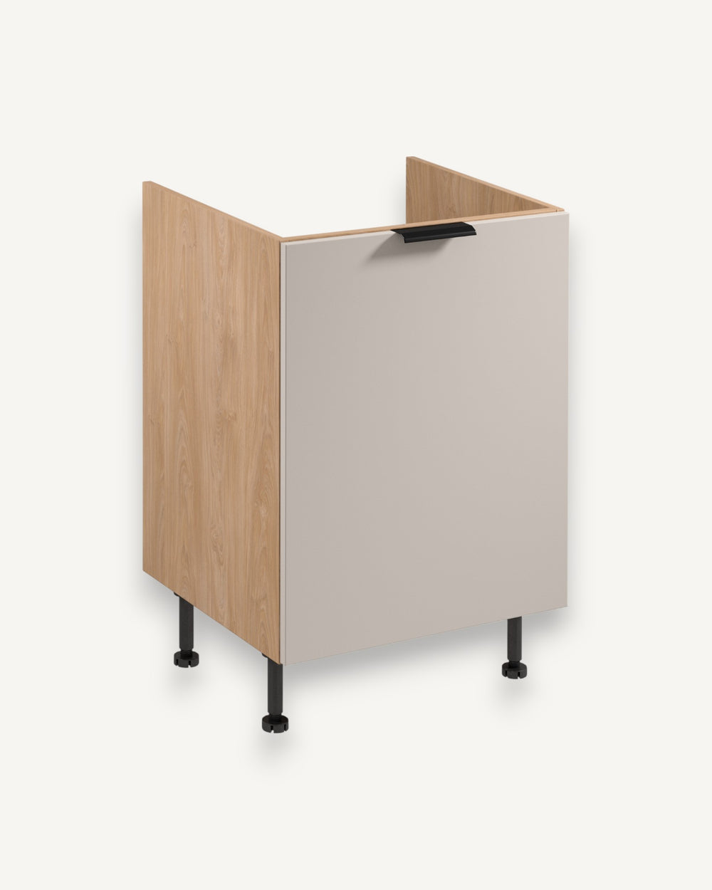 Spülenunterschrank mit Sortiereinsatz D60ZS AX – Sorento Beige Sonoma Eiche – Nahtlose Integration, passt zu jedem Einrichtungsstil.