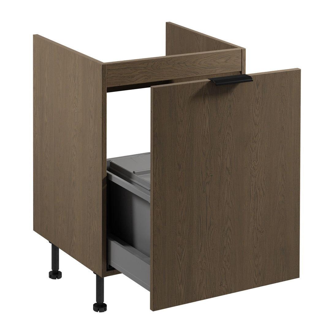 Spülenunterschrank mit Sortiereinsatz D60ZS AX - Sorento Dunkle Eiche - Optimale Lösung für Spülbereich und Ordnung. - ROYAL24_MARKT