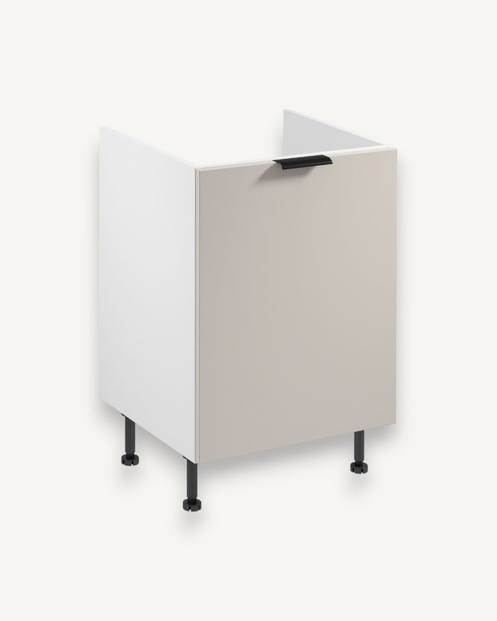 Spülenunterschrank mit Sortiereinsatz D60ZS AX – Sorento Weiß Beige – Optimale Nutzung des unteren Raums.