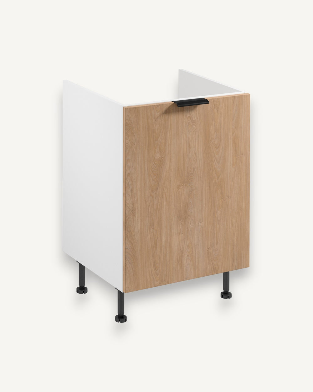 Spülenunterschrank D60Z P/L – Sorento Weiß Sonoma Eiche – Ideal für eine aufgeräumte Küchenumgebung.