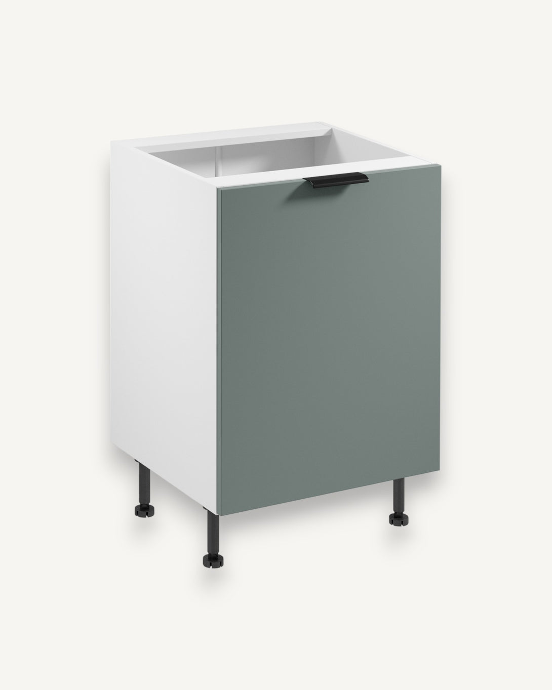 Unterschrank D60 P/L - Sorento Weiß Grün - Praktischer Stauraum für kleine und große Küchen. - ROYAL24_MARKT