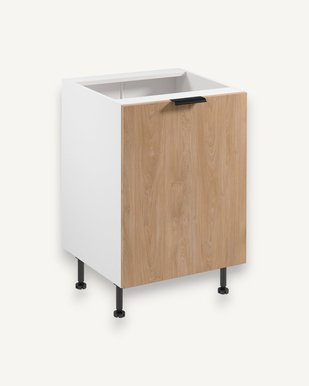 Unterschrank D60 P/L – Sorento Weiß Sonoma Eiche – Einfaches Design mit effizienter Lagerung.