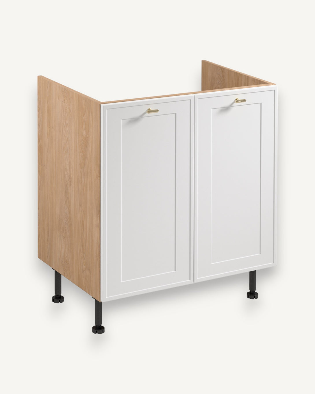 Spülenunterschrank D80Z - Sorento Sonoma Eiche Weiß - Starke Industrie mit Eleganz für Ihre Küche. - ROYAL24_MARKT