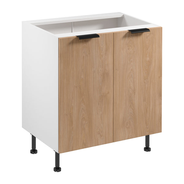 Unterschrank D80 - Sorento Weiß Sonoma Eiche - Praktisches Design zur Aufbewahrung von Küchenutensilien. - ROYAL24_MARKT