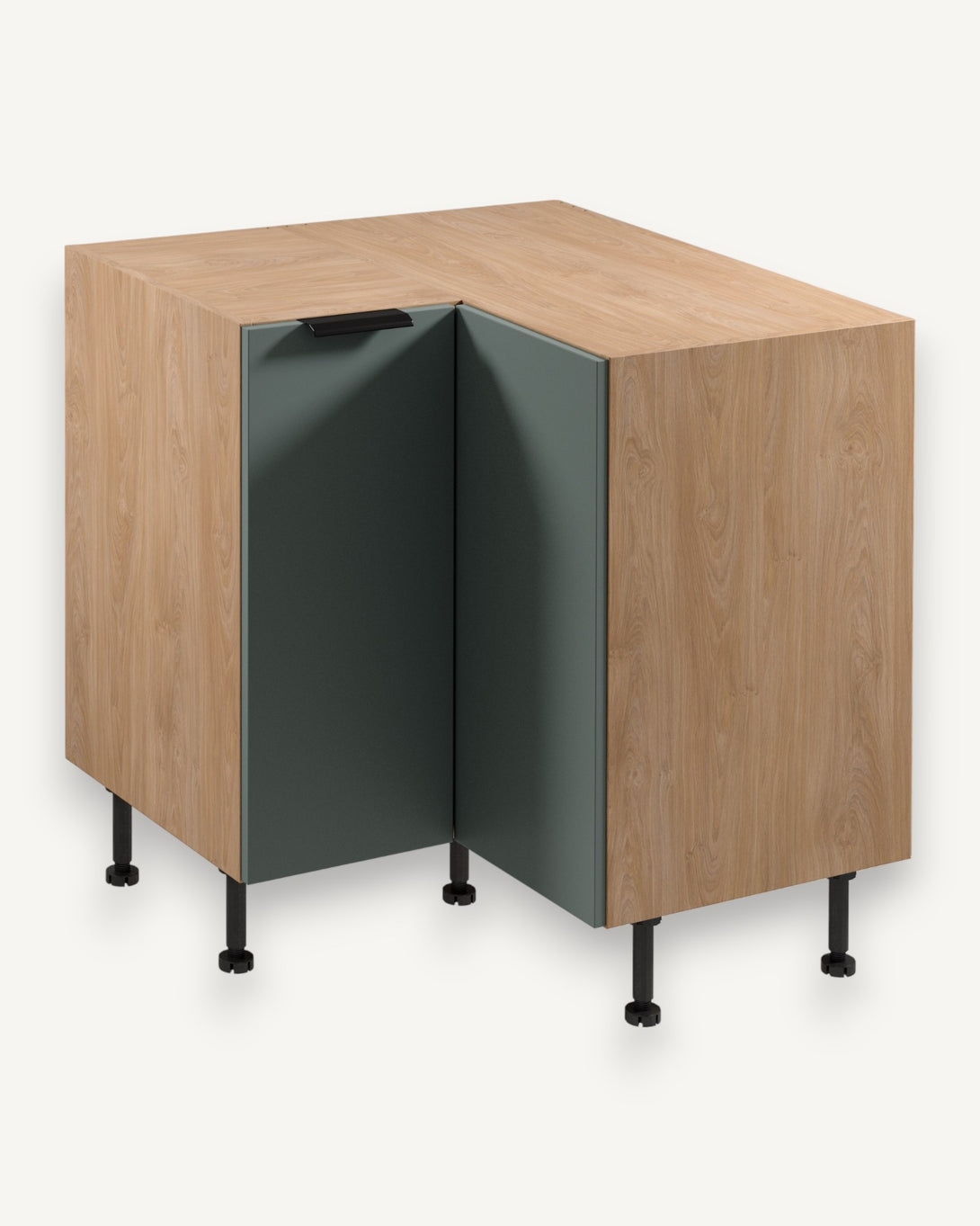 Eckunterschrank D90N - Sorento Grün Sonoma Eiche - Optimal genutzt für Ordnung und Platz. - ROYAL24_MARKT