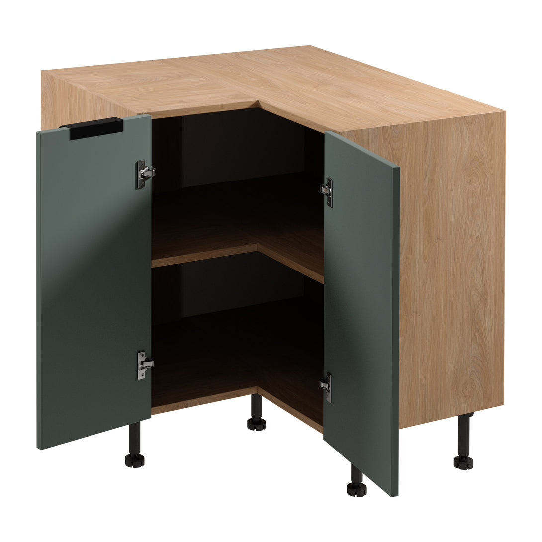 Eckunterschrank D90N - Sorento Grün Sonoma Eiche - Optimal genutzt für Ordnung und Platz. - ROYAL24_MARKT