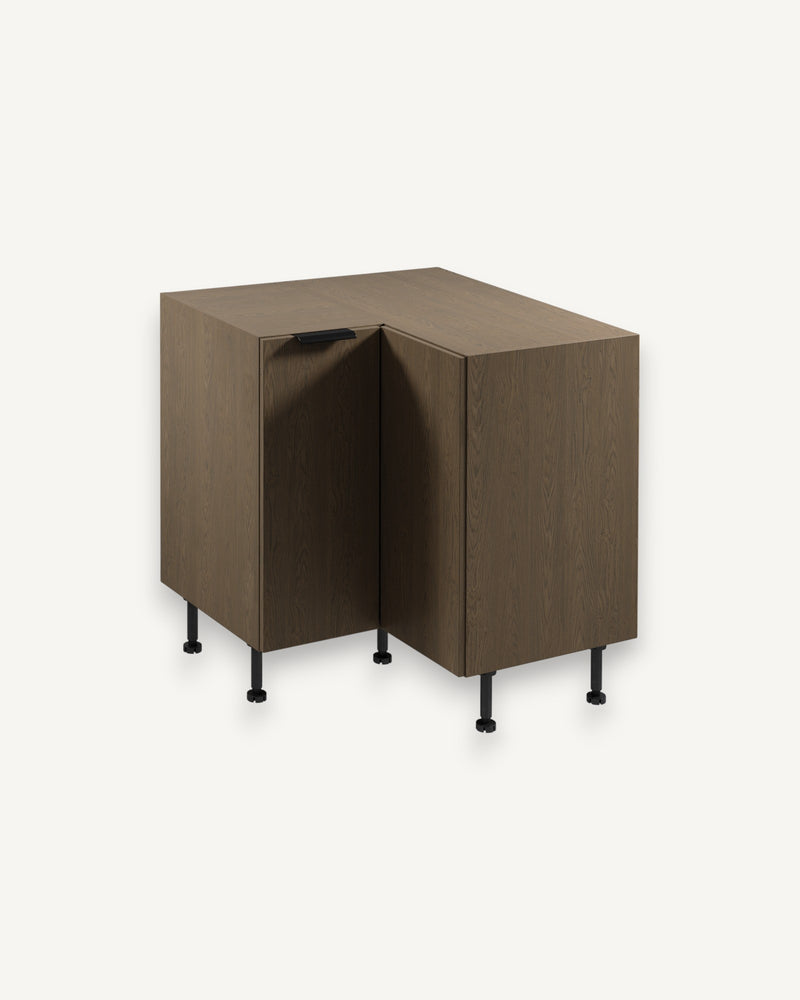 Eckunterschrank D90N - Sorento Dunkle Eiche - Clevere Lösung für schwierige Ecken.
