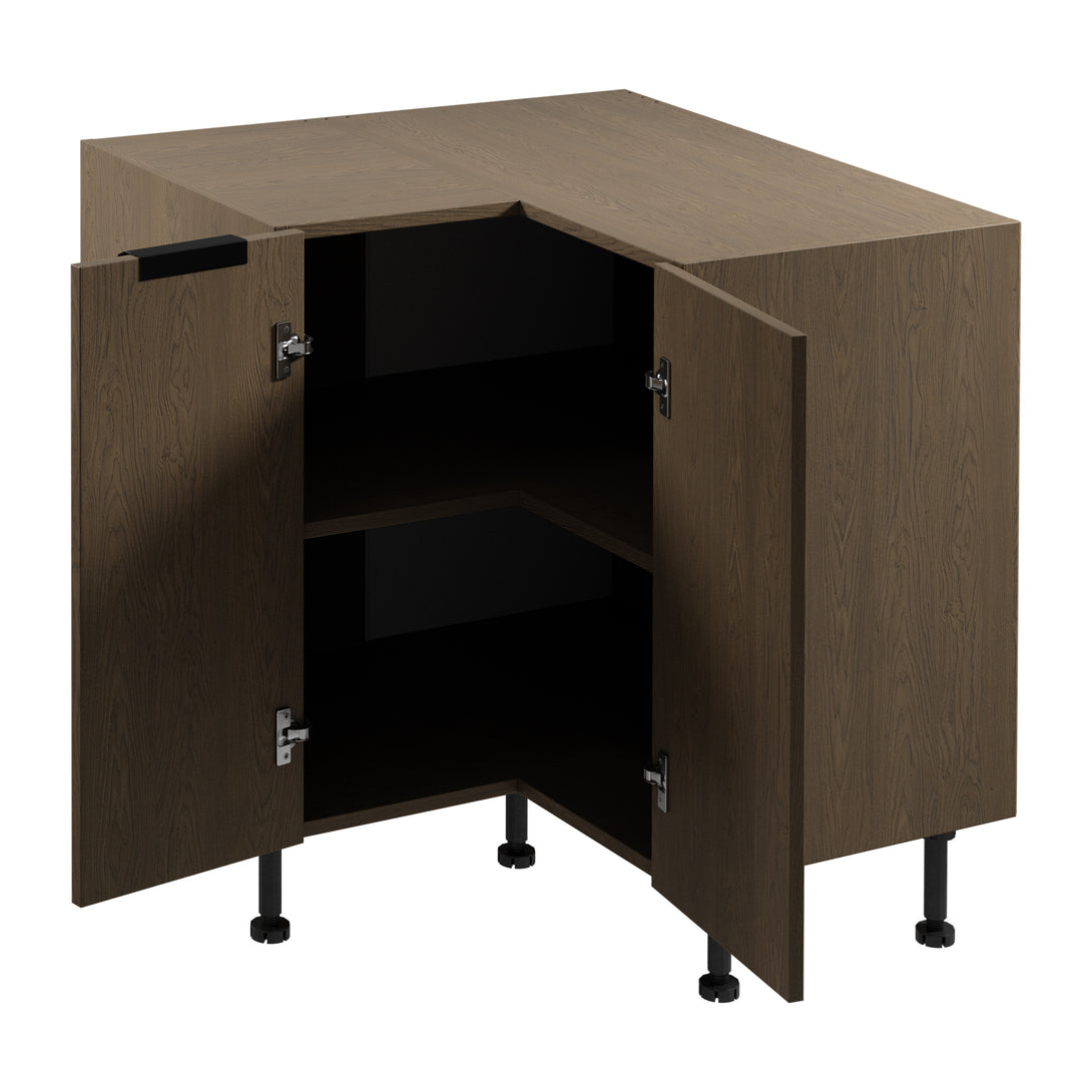 Eckunterschrank D90N - Sorento Dunkle Eiche - Clevere Lösung für schwierige Ecken. - ROYAL24_MARKT