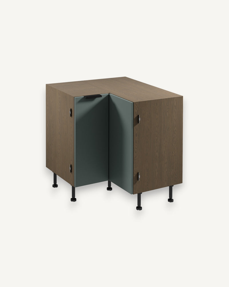 Eckunterschrank D90N - Sorento Grün - Effiziente Nutzung jeder Ecke.