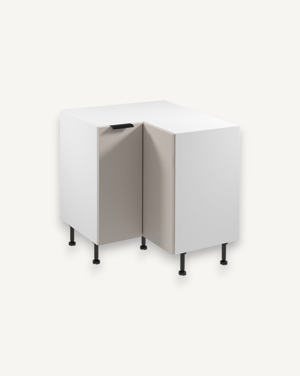 Eckunterschrank D90N - Sorento Weiß Beige - Cleverer Stauraum für jede Ecke.