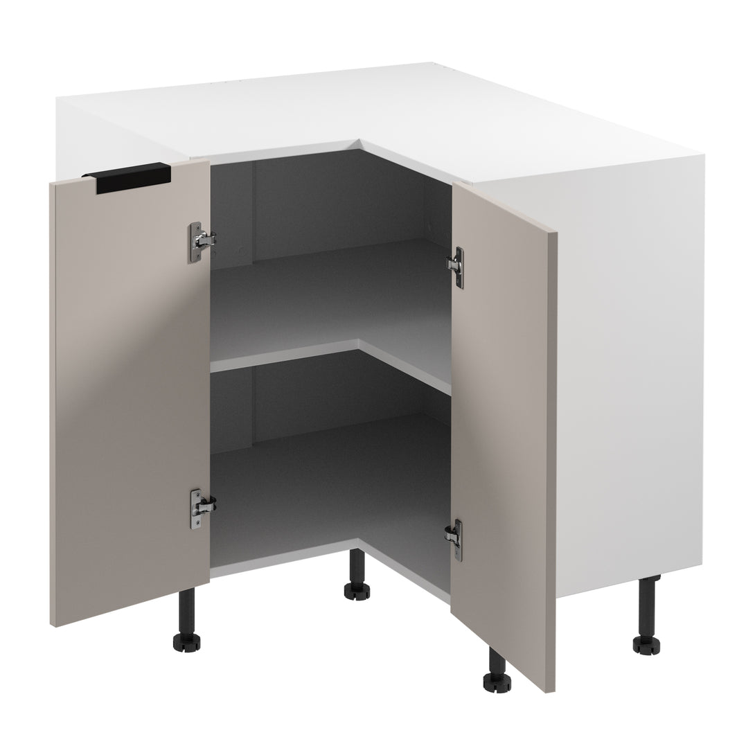 Eckunterschrank D90N - Sorento Weiß Beige - Cleverer Stauraum für jede Ecke. - ROYAL24_MARKT