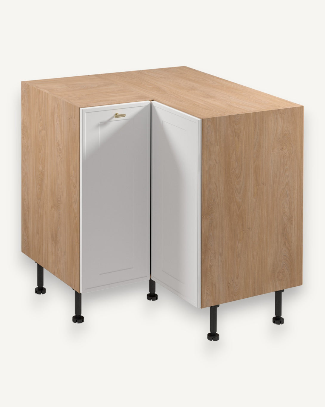 Eckunterschrank D90N -Sorento Sonoma Eiche Weiß - Die clevere Lösung für Ihre Küchenecke. - ROYAL24_MARKT