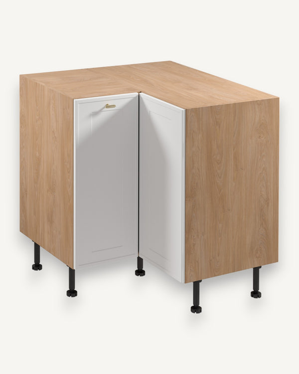 Eckunterschrank D90N -Sorento Sonoma Eiche Weiß - Die clevere Lösung für Ihre Küchenecke. - ROYAL24_MARKT