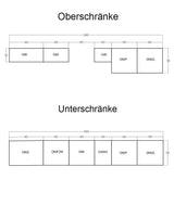 Velmora Weiß Küchenmöbel-Set KÜ06 -A 360 cm – Moderne Küchenzeile mit Hochschränken und großzügigem Stauraum
