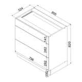 Unterschrank D80S3 – Emverra – 3 Schubladen für effiziente Organisation
