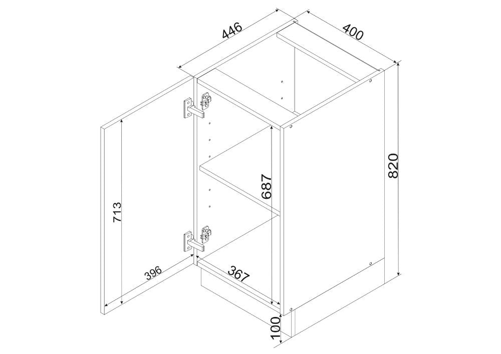 Unterschrank D40 P/L - CLARA - Pflegeleichte Fronten für den Alltag - ROYAL24_MARKT
