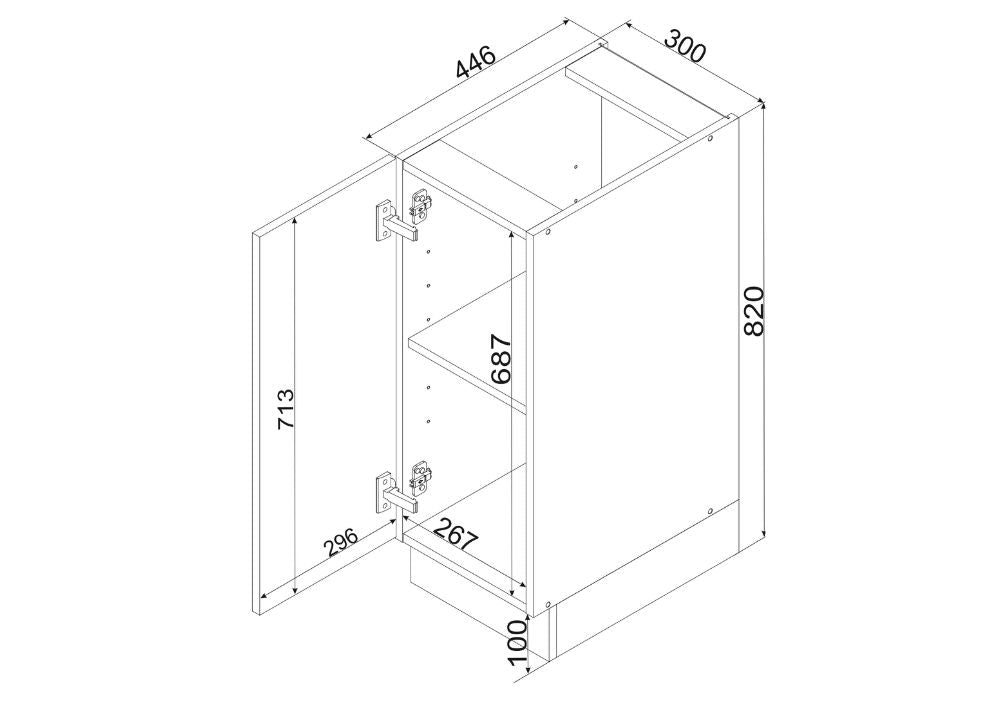 Unterschrank D30 P/L - CLARA - Solide Basis für jede Küche - ROYAL24_MARKT